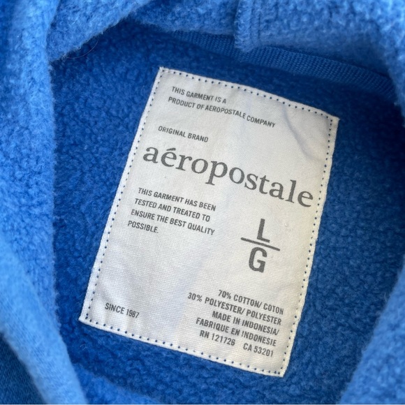 Aeropostale Blue Logo Hooded Sweatshirt L - Picture 3 of 4